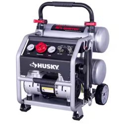 🟢Husky 4.5 Gal. 175 PSI Portable Electric Oil-Free Quiet Twin Stack Jobsite Air Compressor w/Rubber Wheels and 2-Quick Couplers=56