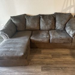 Grey Suede Couches 