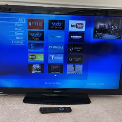 47” Philips TV With Remote