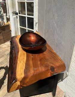 Live Edge Vanity And Complete Vessel Set