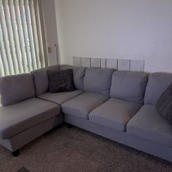 Left Hand Facing Sofa & Chaise With Ottoman