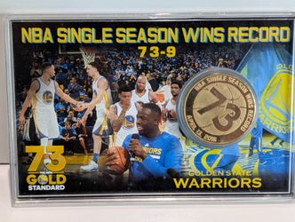 2016 Golden State Warriors 73-9 NBA Record Highland Mint Bronze Coin Card