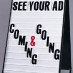 Sidewalk A-Frame Double Sided, 41H x 21W, Message Board Panels with Two 4" Letter Sets