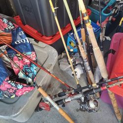 Fishing Poles Tackle anchors Wetsuits Baitbuckets 