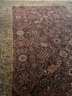 Hand weaving silk and wool rug