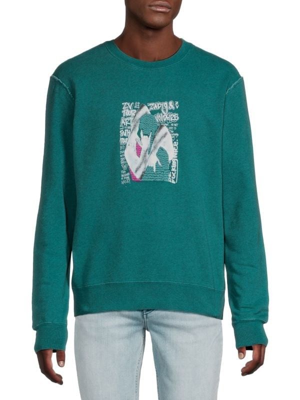 Zadig & Voltaire Simba Print Sweatshirt Aqua Size S - MADE IN PORTUGAL