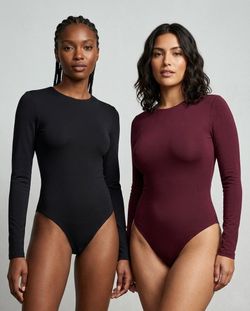 2 High-compression shapewear bodysuit  Black and red wine