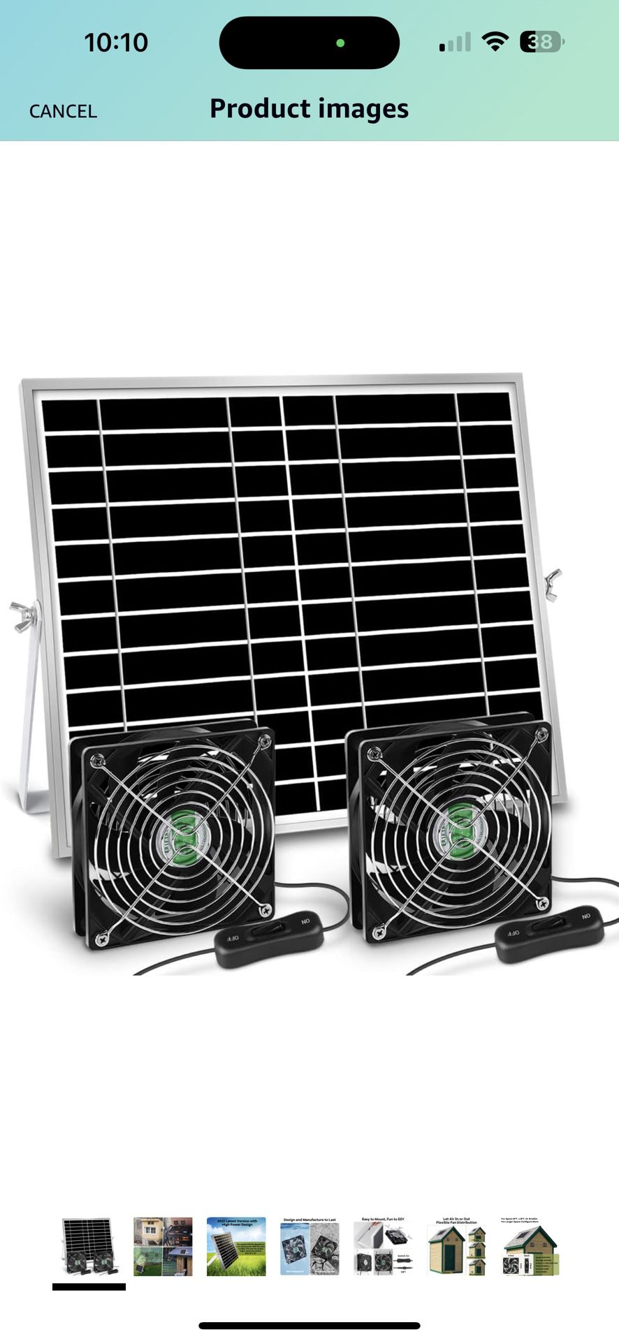 Erifyng 20W Solar Powered Fan, Solar Fan for Outside,