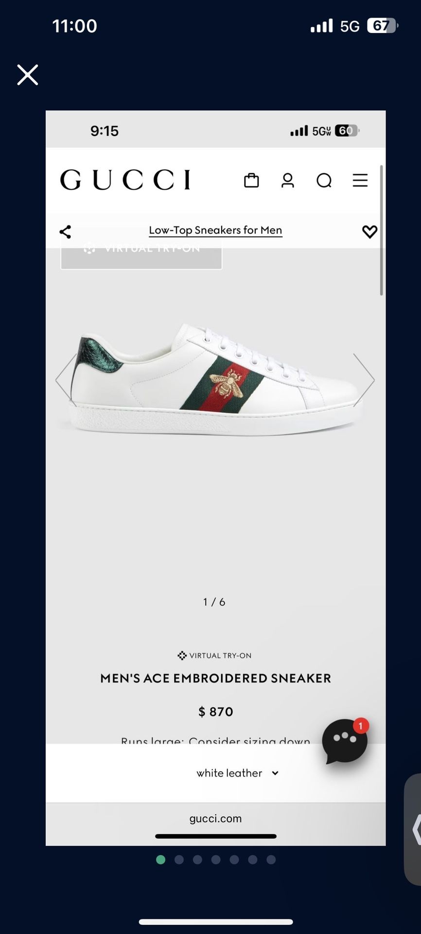 Gucci Aces Size 12