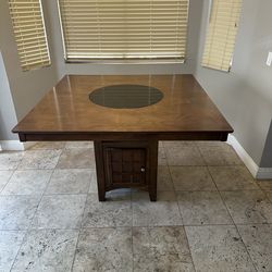 DINING ROOM TABLE W/ LAZY SUSAN & STORAGE
