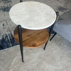 Marble/wood End table