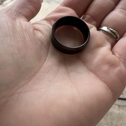 Tungsten Carbide Ring – Size 10.5 – Brushed Black with Polished Edges