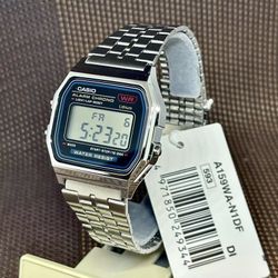 CASIO A159WA-N1DF Watch Men's SILVER Digital in Box from JAPAN  (Brand New)