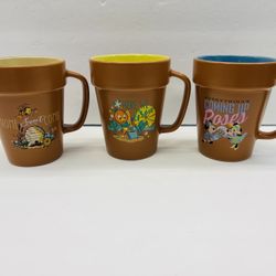 2022 Disney Parks Epcot Flower & Garden Passholder Mug set of 3