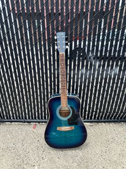 Ibanez V70CE Dreadnought Acoustic-Electric Guitar - Transparent Blue
