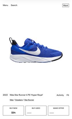 Nike Star Runner 4 Nn (PS) Youth Athletes ShoeUnisex Kids, Hyper Royal White Black White