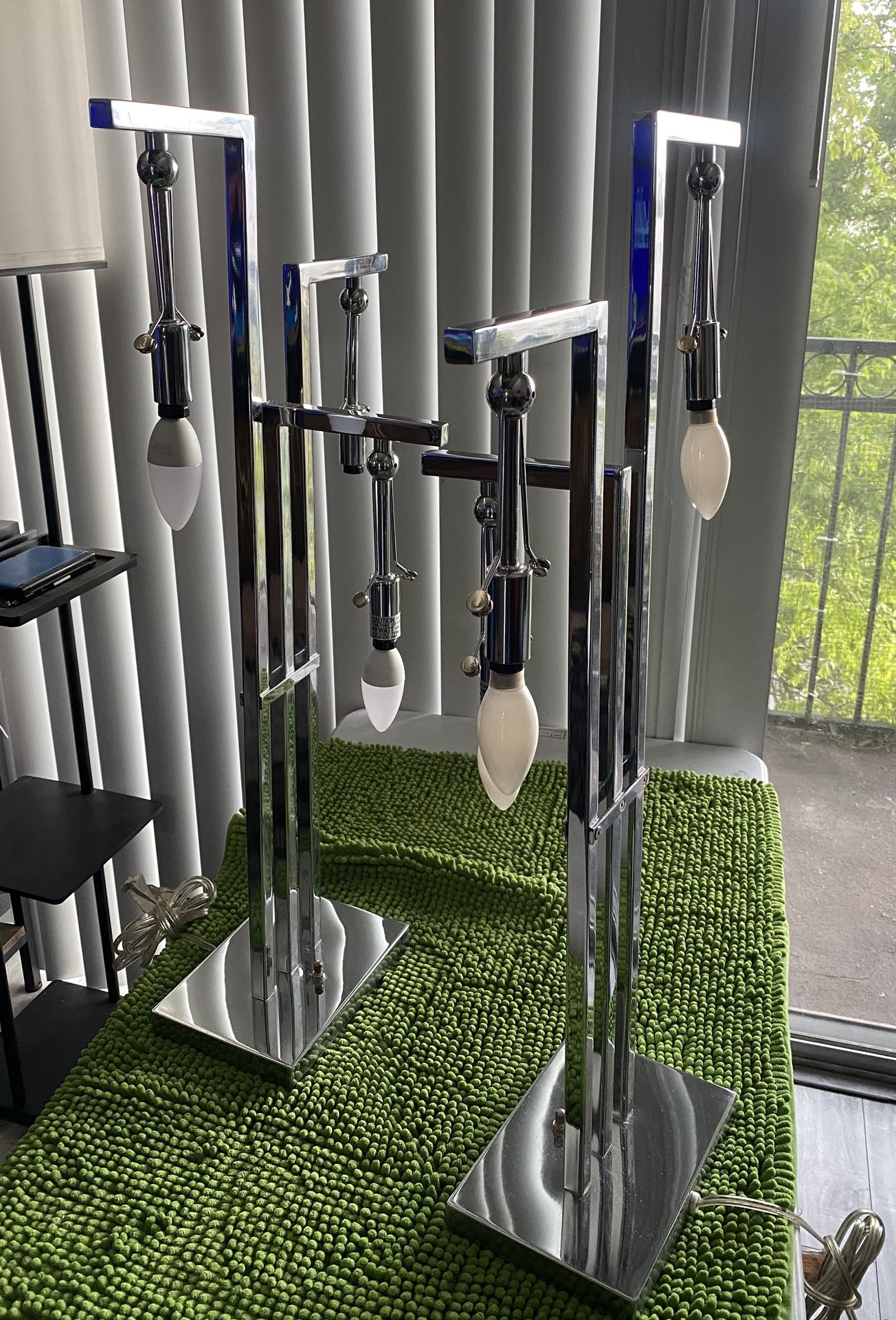 Two Nights Crome Table Lamps