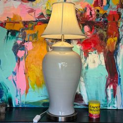 30” Tall Statement Table Lamp White Ceramic