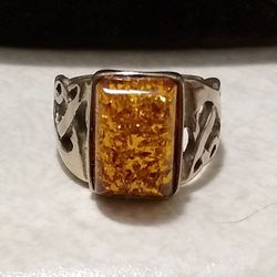Beautiful New Genuine Baltic Amber Sterling Silver 💍!