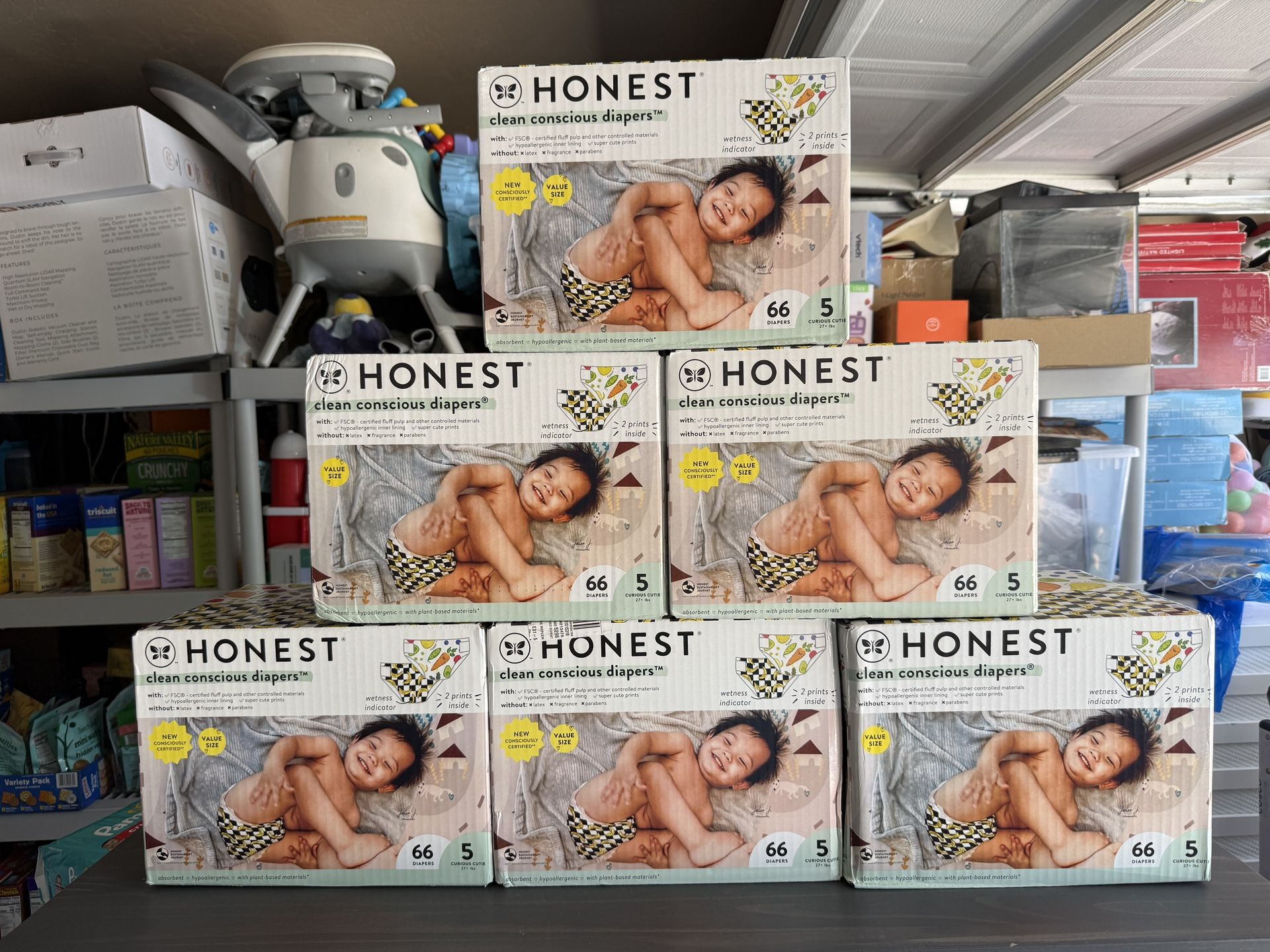 Honest Diapers size 5, multiple boxes available