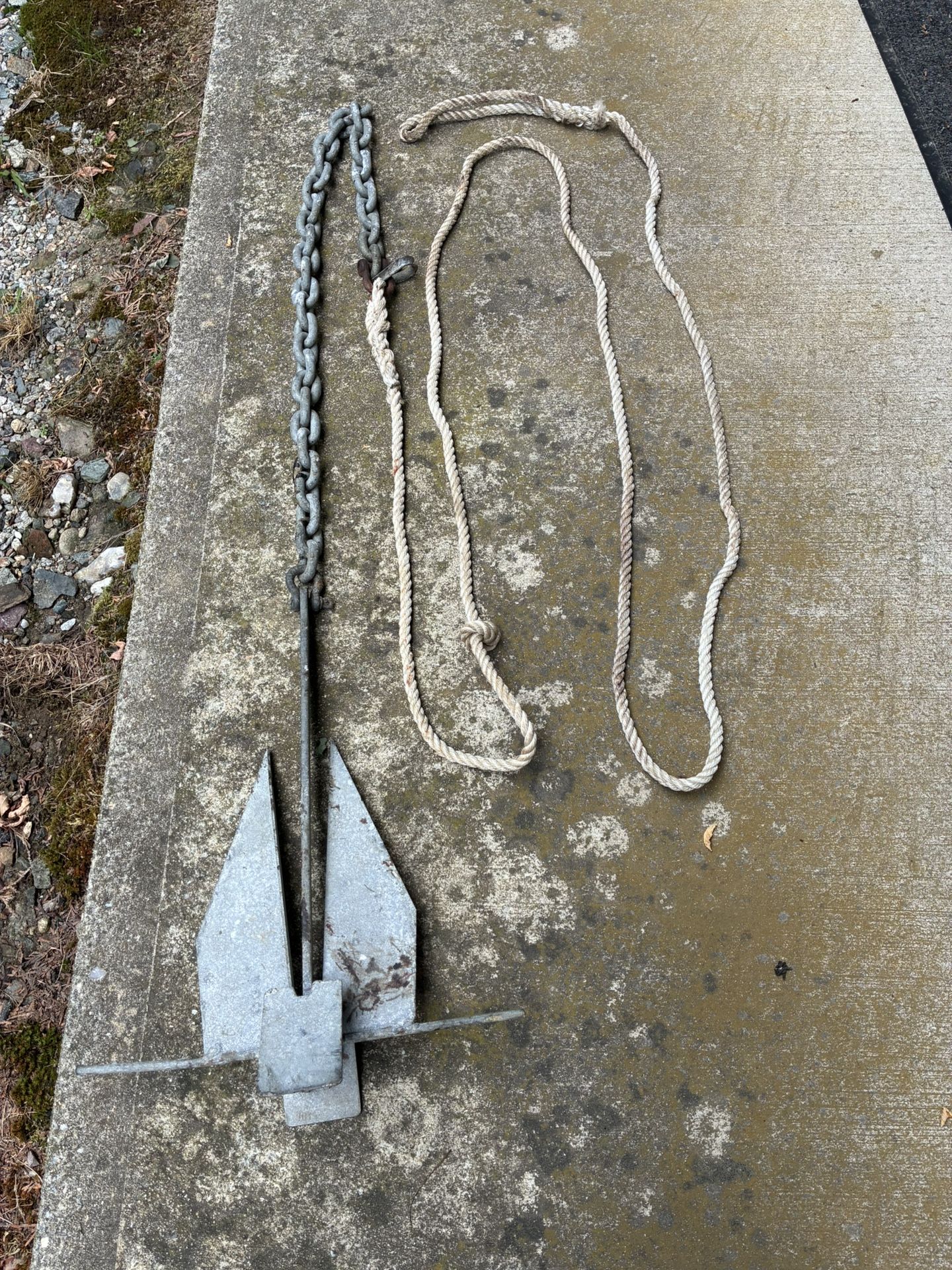 Boat Anchor- Galvanized Fluke Anchor with Chain And Anchor Rope
