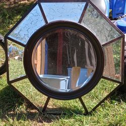 Wooden Vintage Octagon Mirror