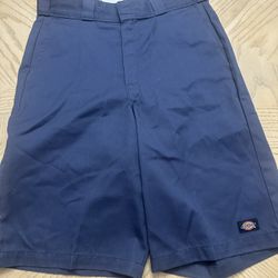 Dickies Loose Fit Flat Front blue Work Shorts, 13 Inches size 32 