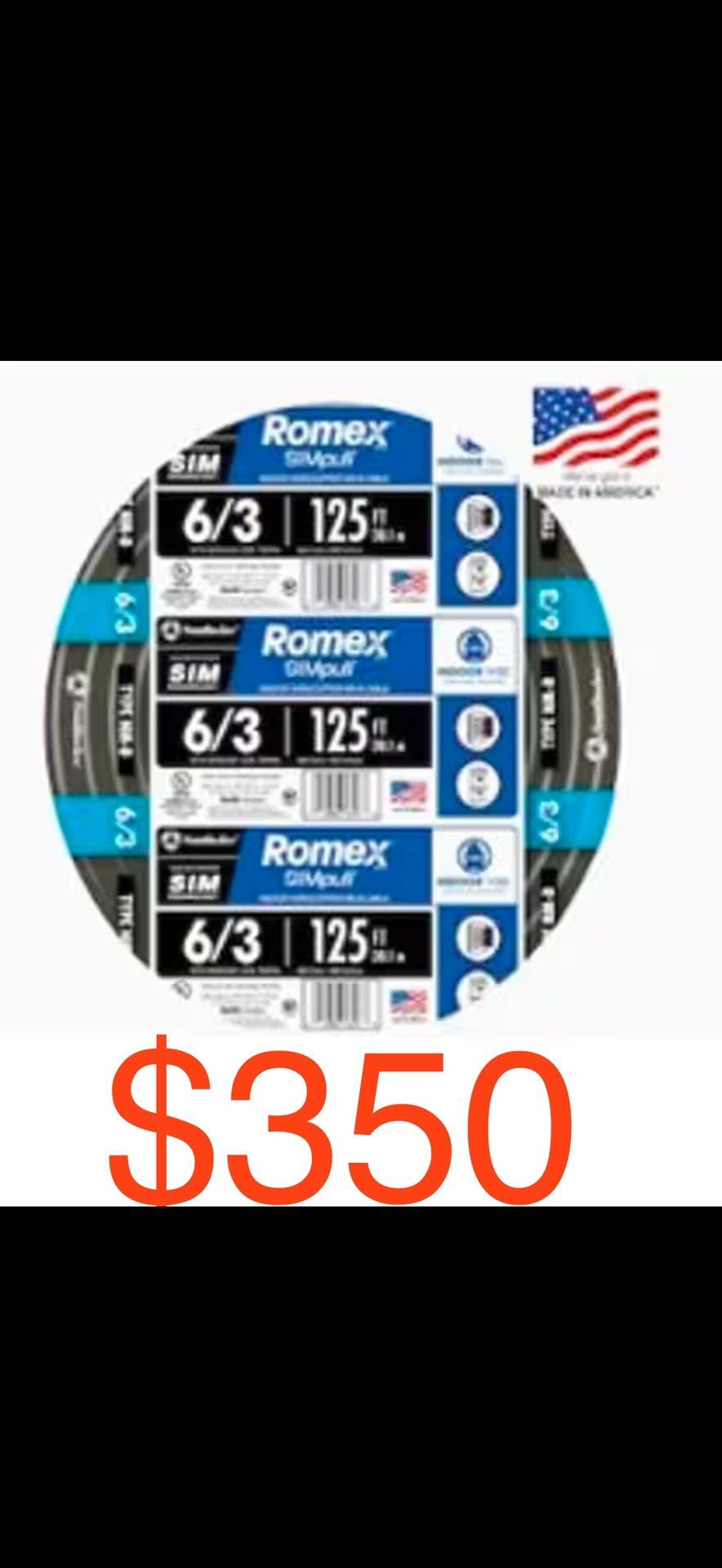 6/3 ROMEX 125ft