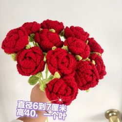 🌹Handmade Crochet Rose Bouquet–Beautiful & Forever Blooming.Great birthday/ Valentine gift 💝 