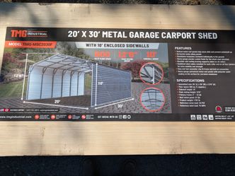 20 x 30 Enclosed Metal Carport TMG