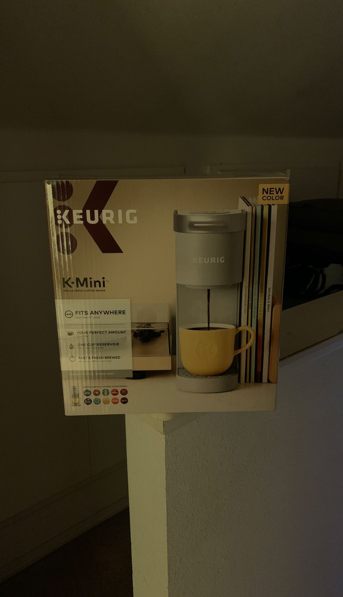 Keurig k-mini in studio gray color! Brand new, factory sealed in retail packaging.
