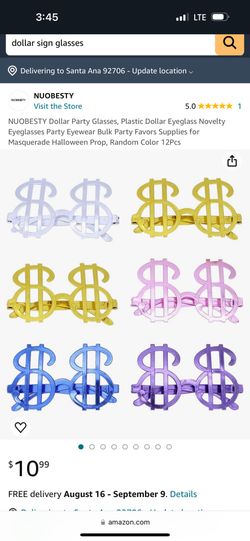 Dollar Sign Glasses 