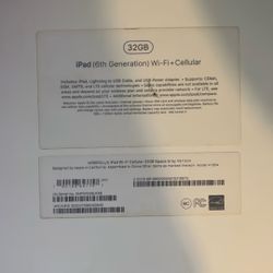 iPad (6th Generation) Wi-Fi + Cellular 