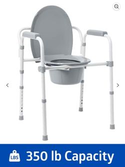 Med Line Industries Folding Steel Commode Elongated