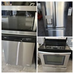 Stainless Steel Frenchdoor Kitchen Appliance Package. 