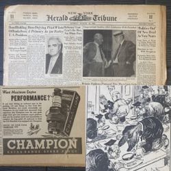 New York Herald Tribune August 16, 1936 Vintage Newspaper