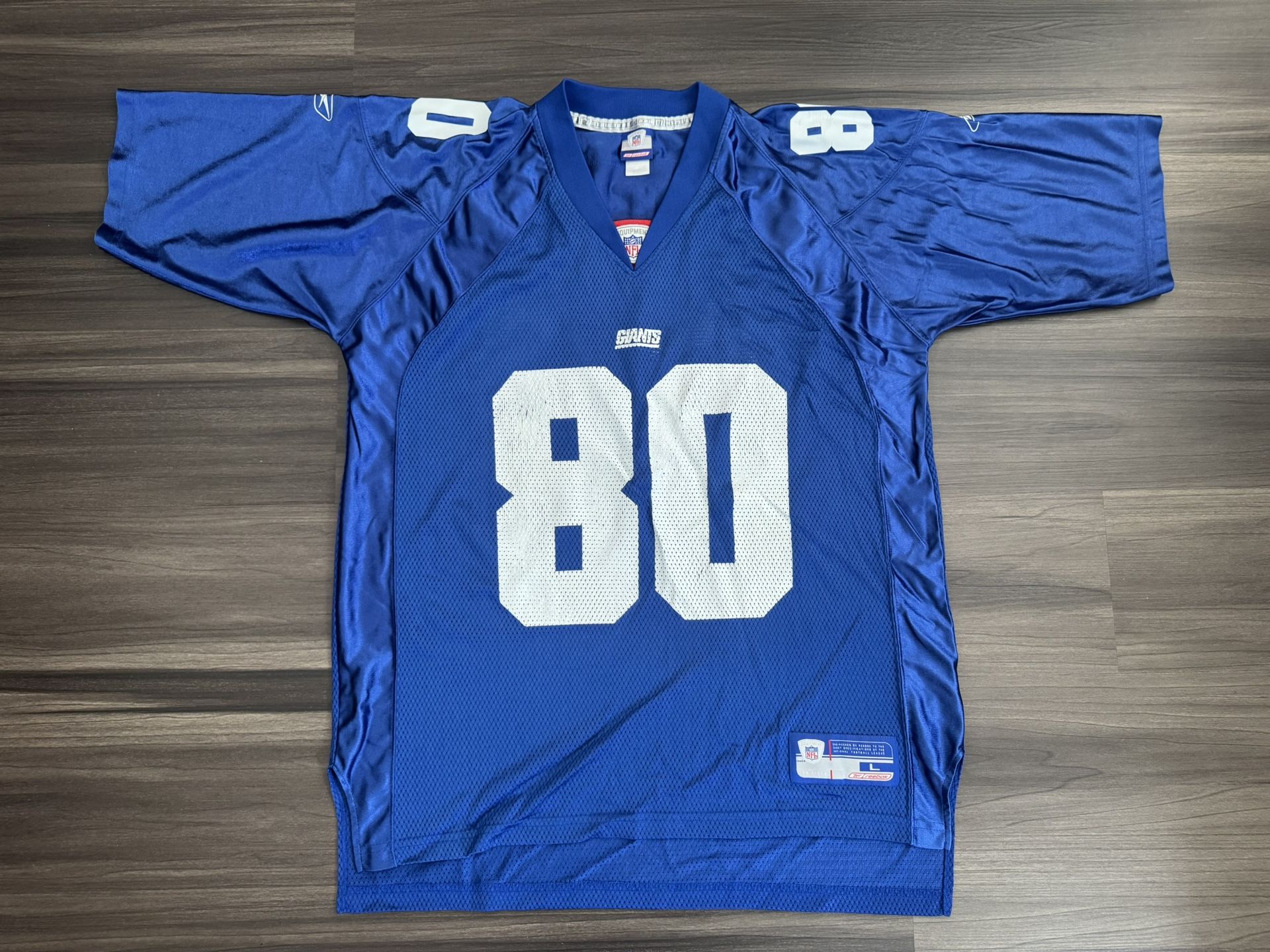 Vintage Reebok Jeremy Shockey #80 New York Giants NFL Home Jersey Men’s Large