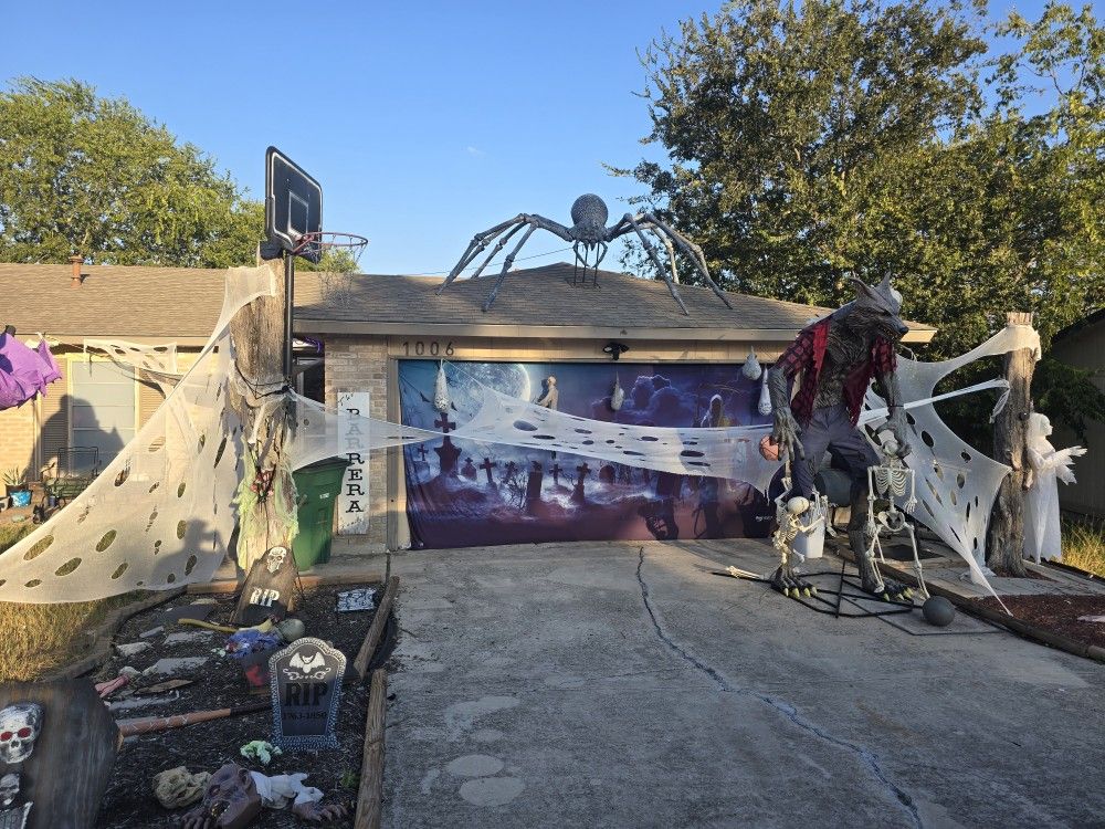 Garage Door Reaper Graveyard Cover 7ftx16ft