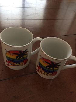 Brand New Never Used Vintage Hawaii Coffee Mugs Set Of 2