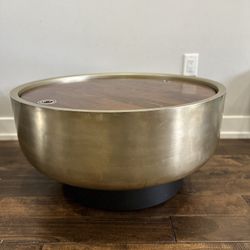 West Elm Drum Storage Coffee Table 32”