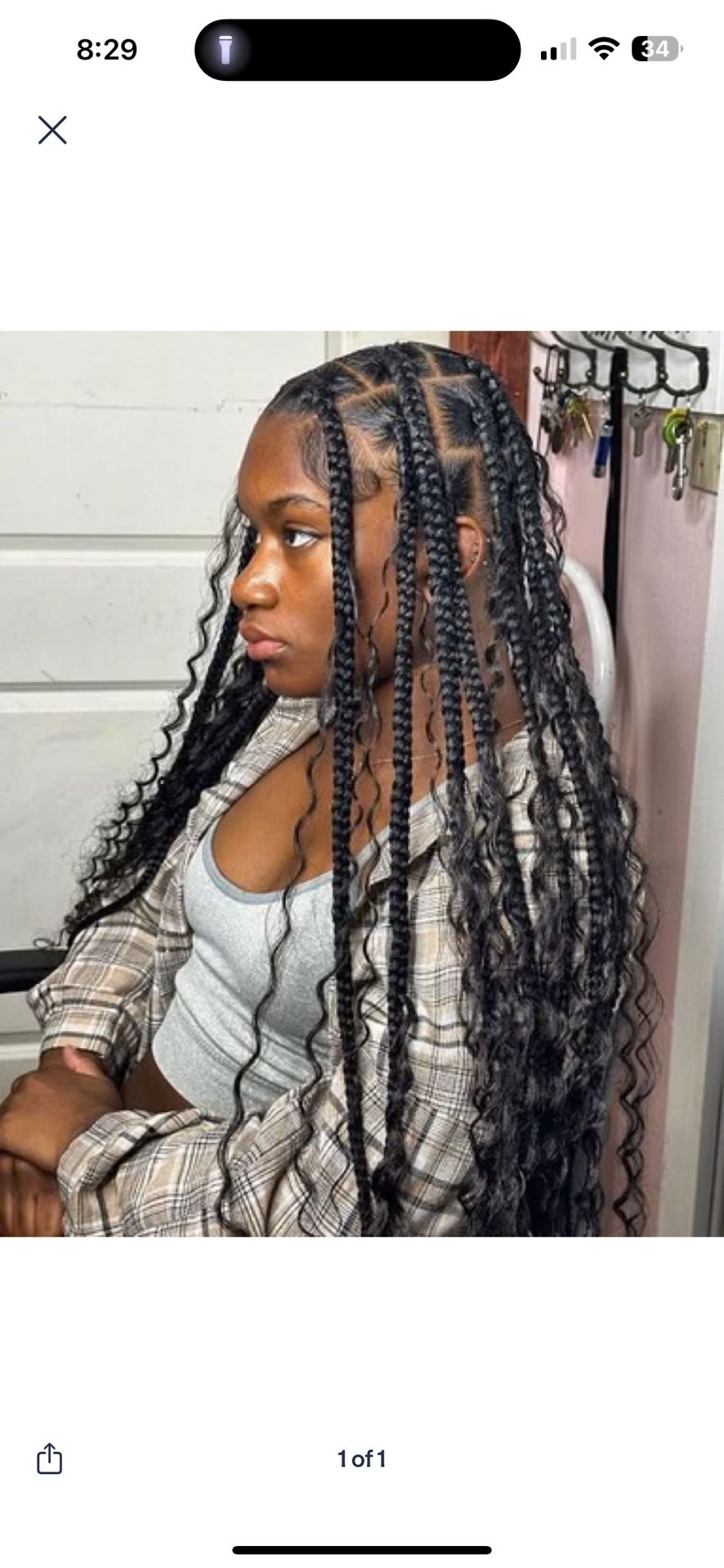 Large Knotless Boho Braids