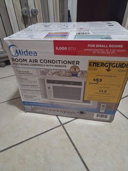 Midea 6,000 BTU 115V Window Air Conditioner with Comfort Sense Remote, up to 250 Sq. ft., White, MAW