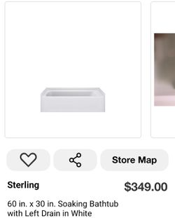 60 in. x 30 in. Soaking Bathtub with Left Drain in White