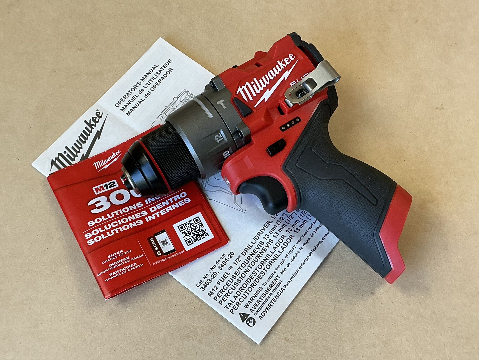 3404-20 Milwaukee M12 FUEL 12V Lithium-Ion Brushless Cordless 1/2 in. Hammer Drill (Tool-Only)
