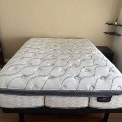 Queen Serta Mattress & Adjustable Bed Frame 