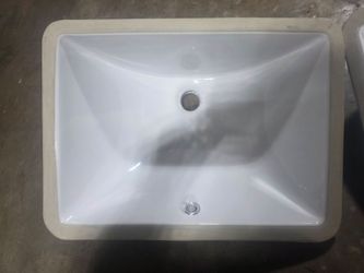 White Ceramic Undermount Bathroom Sink
