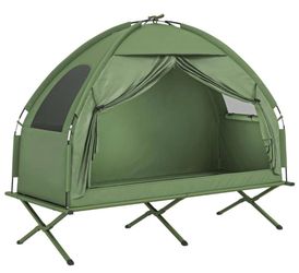 New In Bag‼️ Camping Tent Cot Combo, Single Person Folding Elevated Camping Bed w/ Tent, Zipper Door