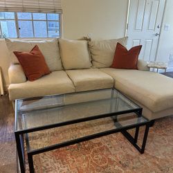 2-Piece Nesting Coffee Table Set – Glass Top & Black Metal Frame, Modern/Industrial
