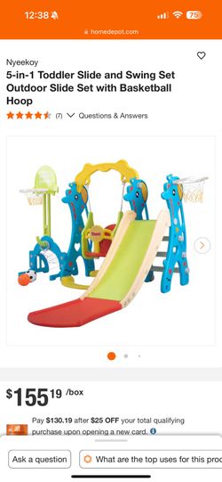 5in1 Toddler Swing, Slide, Playset