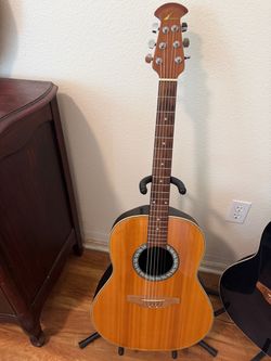 Vintage Ovation Balladeer Acoustic-Electric Guitar - Natural Spruce Top